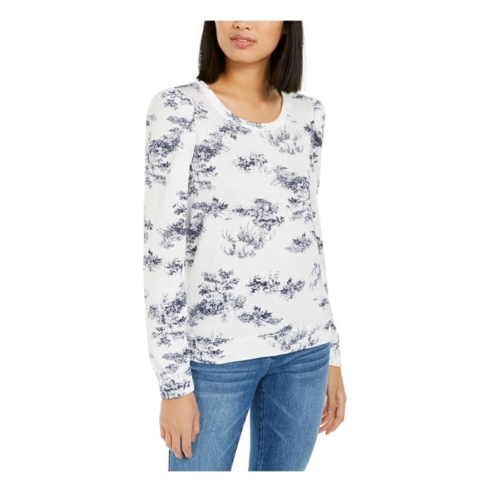 INC Womens Printed Puff Sleeve Sweatshirt Size 1X